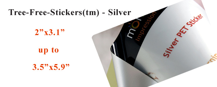 TreeFreeStickers™ plastic silver stickers 